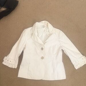 Chic loft Ann Taylor 10p vintage White Button-Up Jacket blazer